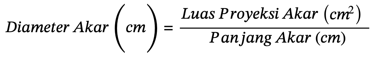 Rumus diameter akar