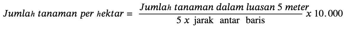 Rumus jumlah populasi tanaman