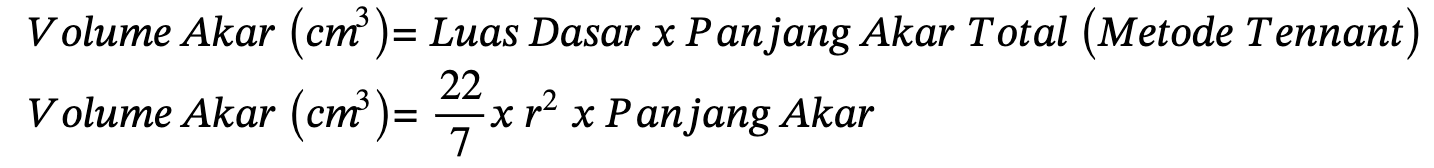 Rumus volume akar (metode intersection tennant)